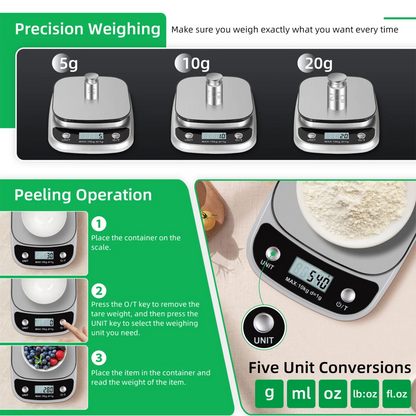 Digital Kitchen Scale With LCD Display And Tare