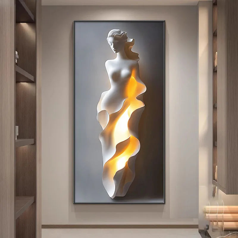 Modern LED Wall Lamp Art With Abstract Corridor Design