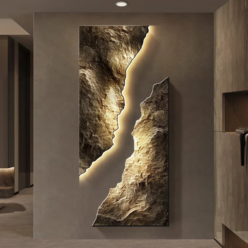 Modern LED Rock Wall Lamp – Luxury Living Room Decor