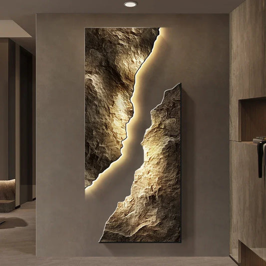 Modern LED Rock Wall Lamp – Luxury Living Room Decor