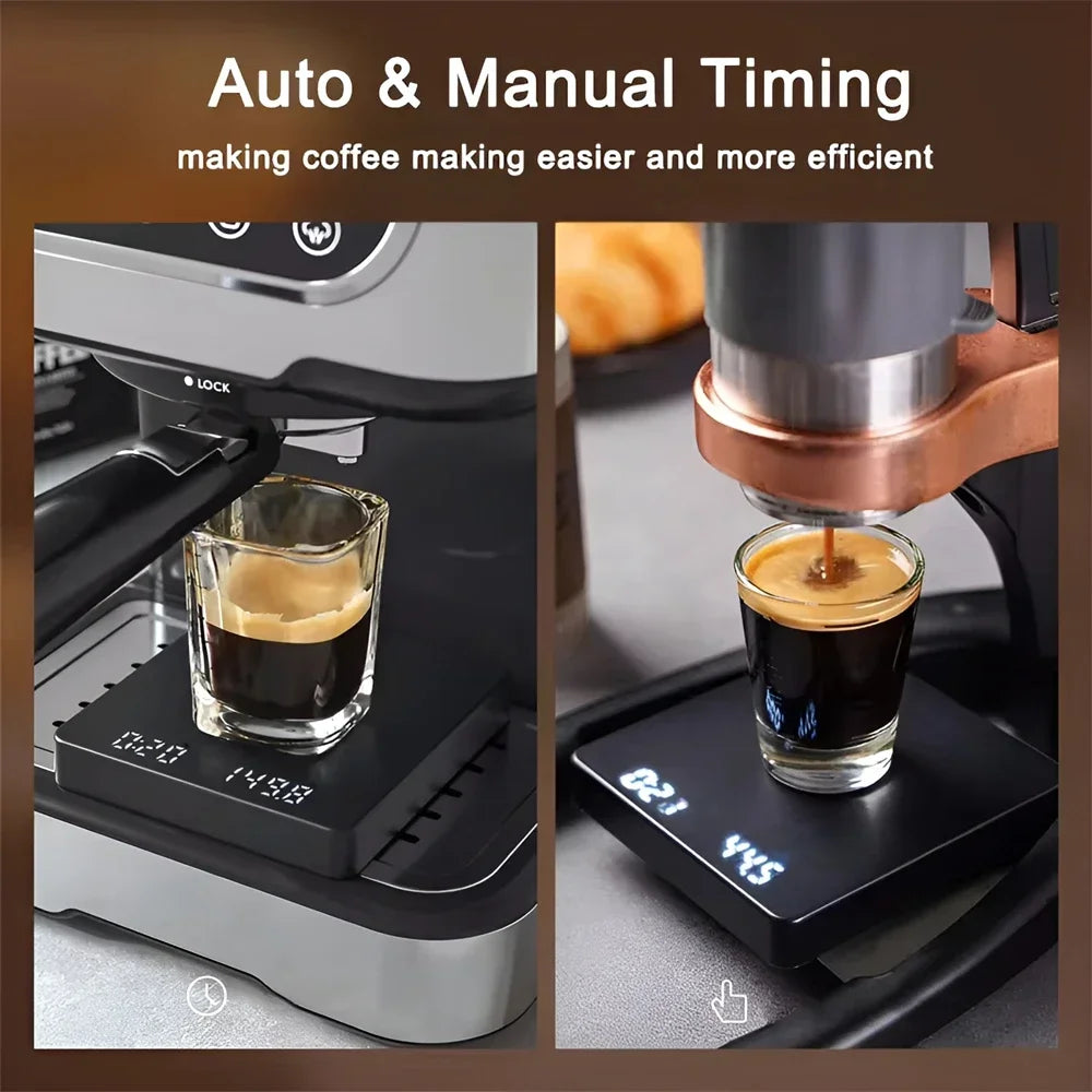 Digital Coffee Scale with Timer and LED Display