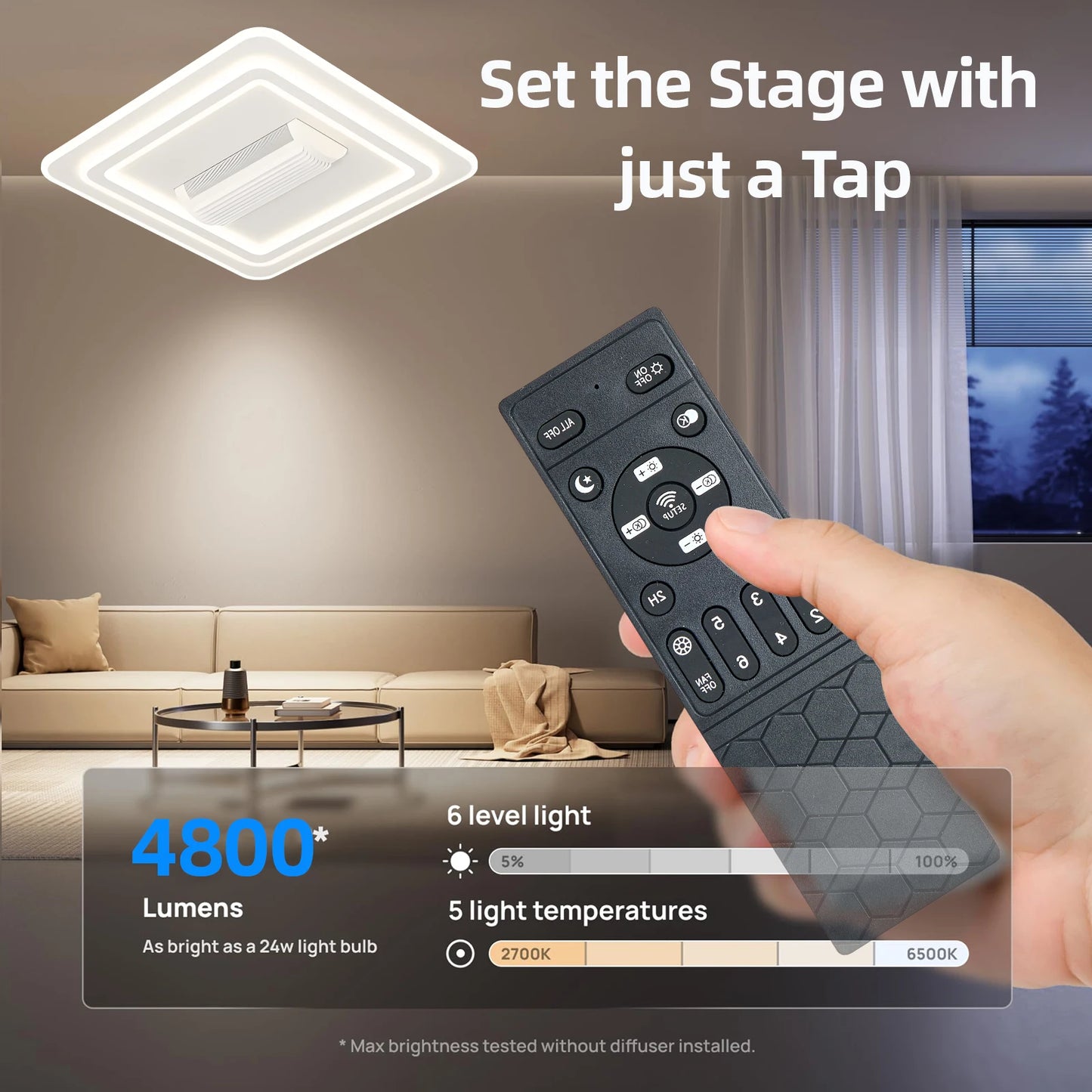 Modern LED Ceiling Fan Light With Remote Control