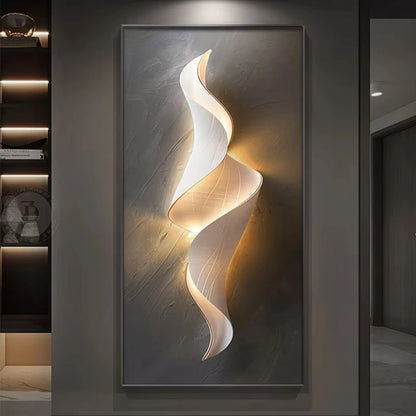 Modern LED Wall Lamp With Abstract Art Panel