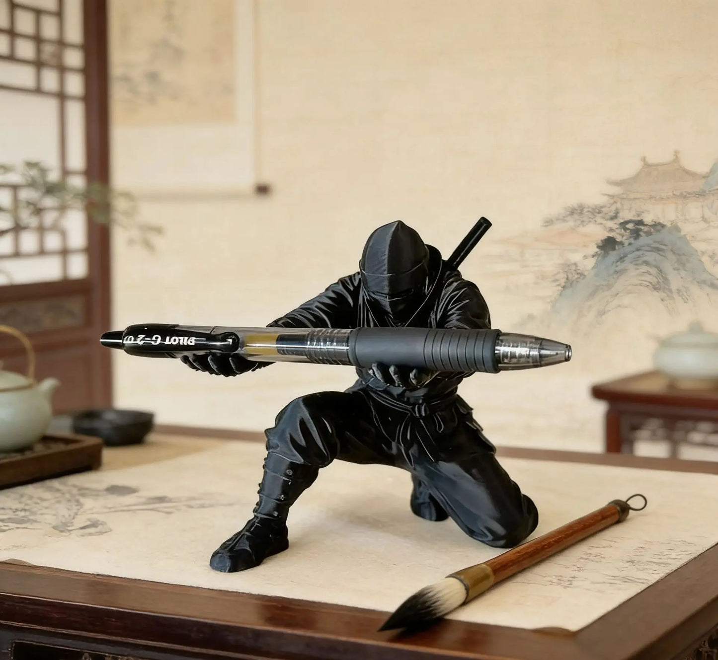 3D Ninja Desk Pen Holder – Fun Modern Office Organizer