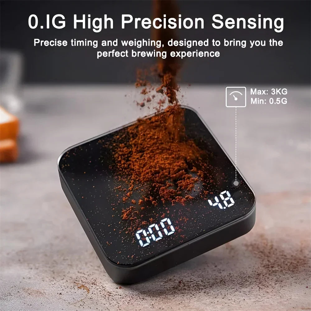 Digital Coffee Scale with Timer and LED Display