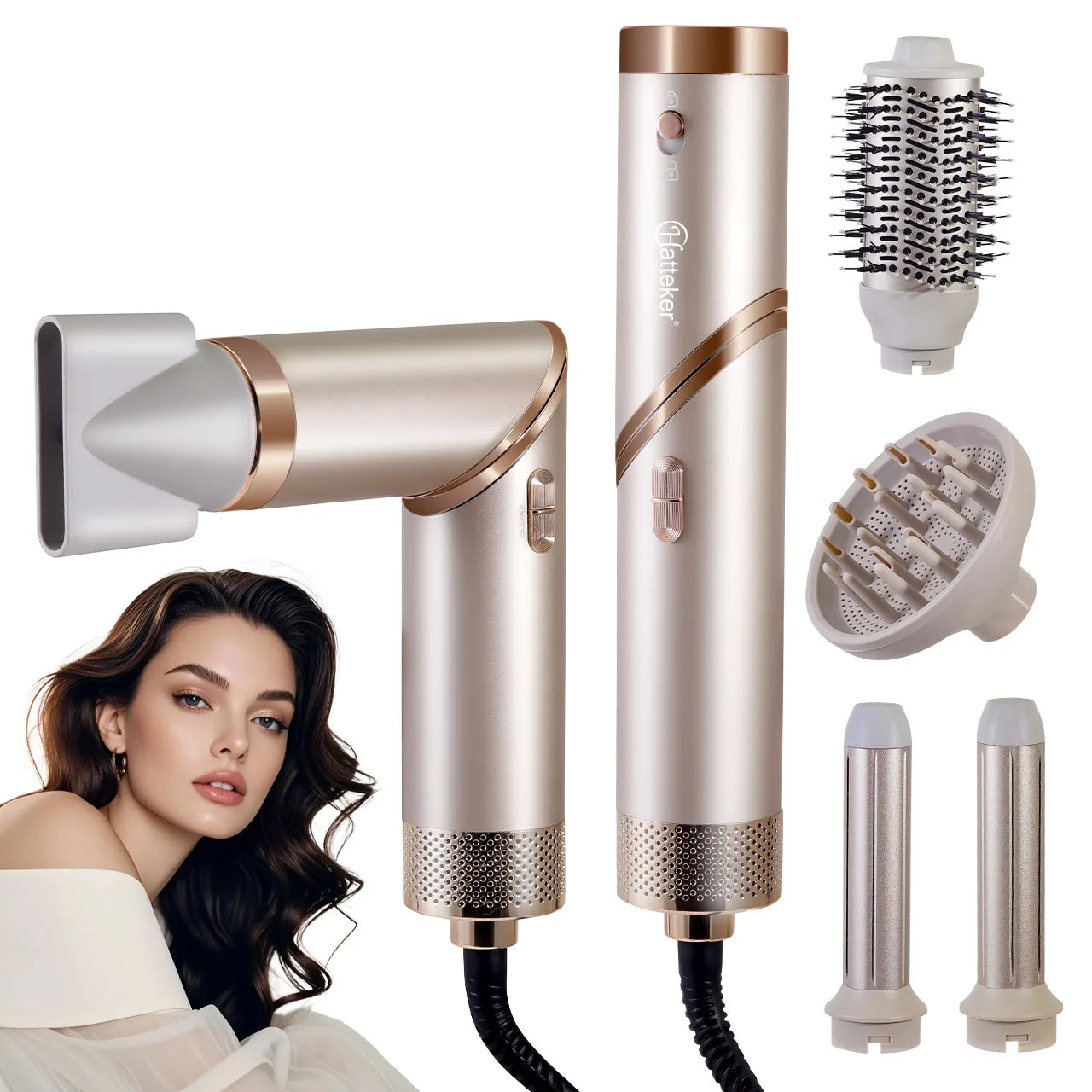 5-in-1 Foldable Hair Dryer & Styler With Ionic Care