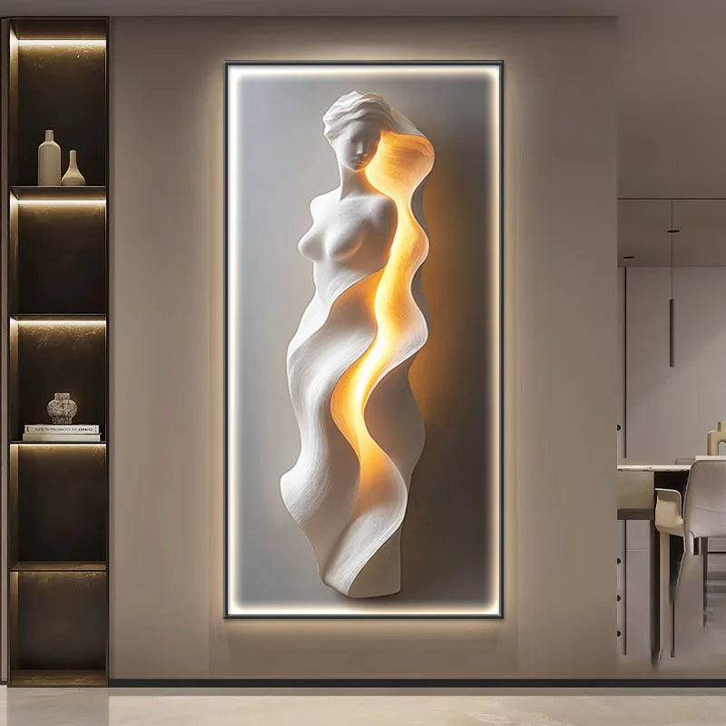 Modern LED Wall Lamp Art With Abstract Corridor Design