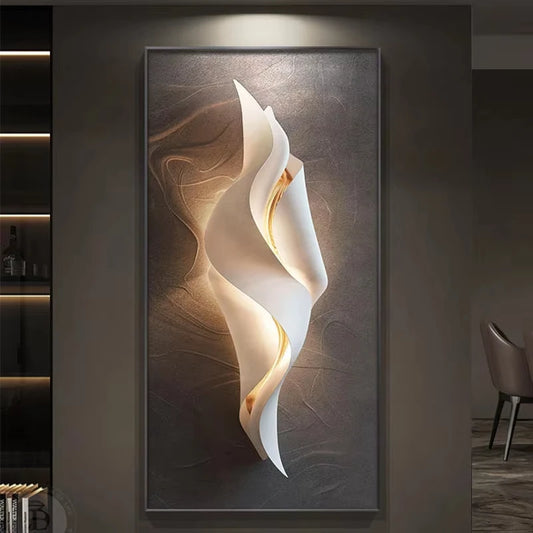 Modern LED Wall Lamp With Abstract Art Panel