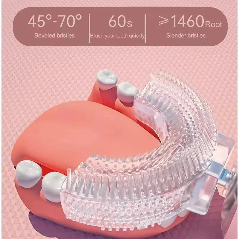Kids U-Shaped Electric Toothbrush – 360° Silicone Clean