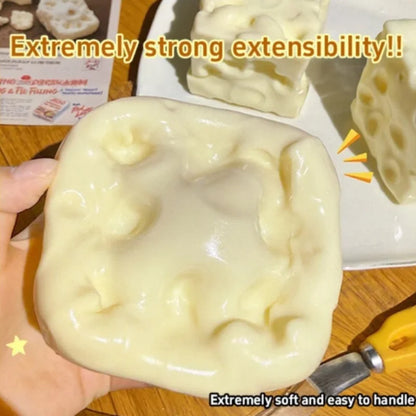 Squishy Cheese Cube Stress Ball – Shapeable Fidget Toy