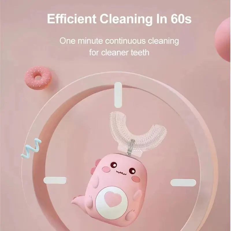 Kids U-Shaped Electric Toothbrush – 360° Silicone Clean