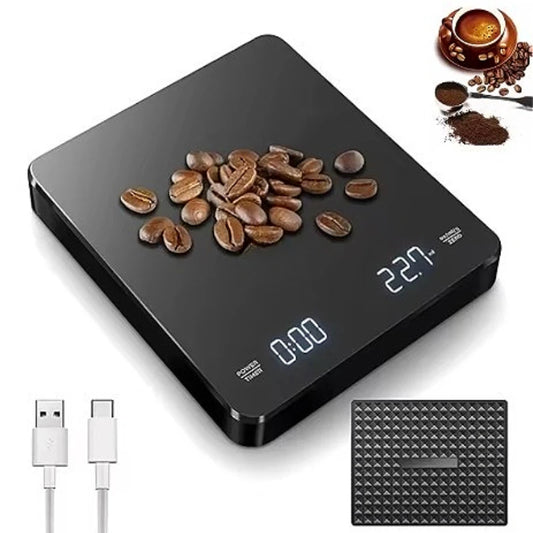 Digital Coffee Scale with Timer and LED Display