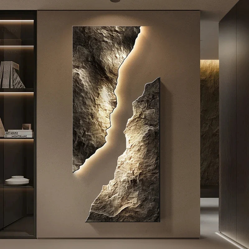 Modern LED Rock Wall Lamp – Luxury Living Room Decor