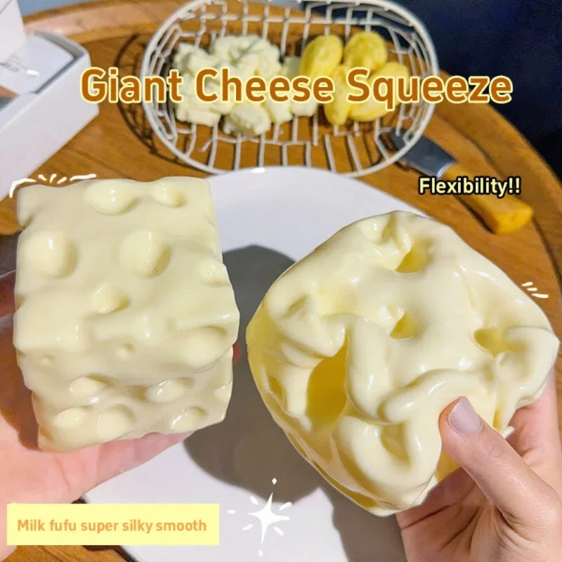Squishy Cheese Cube Stress Ball – Shapeable Fidget Toy