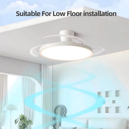Retractable Ceiling Fan Light With Remote – Quiet Modern LED