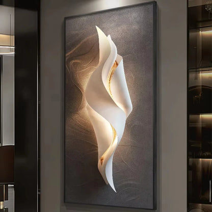 Modern LED Wall Lamp With Abstract Art Panel
