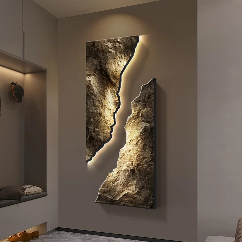 Modern LED Rock Wall Lamp – Luxury Living Room Decor
