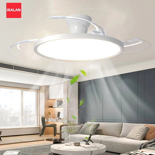 Retractable Ceiling Fan Light With Remote – Quiet Modern LED